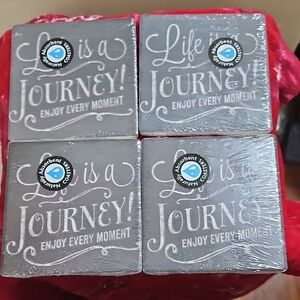 Life Is A JOURNEY, Enjoy Every Moment" Absorbent Stone Coasters Set Of 4
